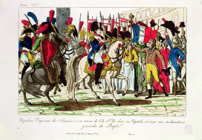 The People of Paris Acclaiming Napoleon on his Return from Elba in 1815 by French School